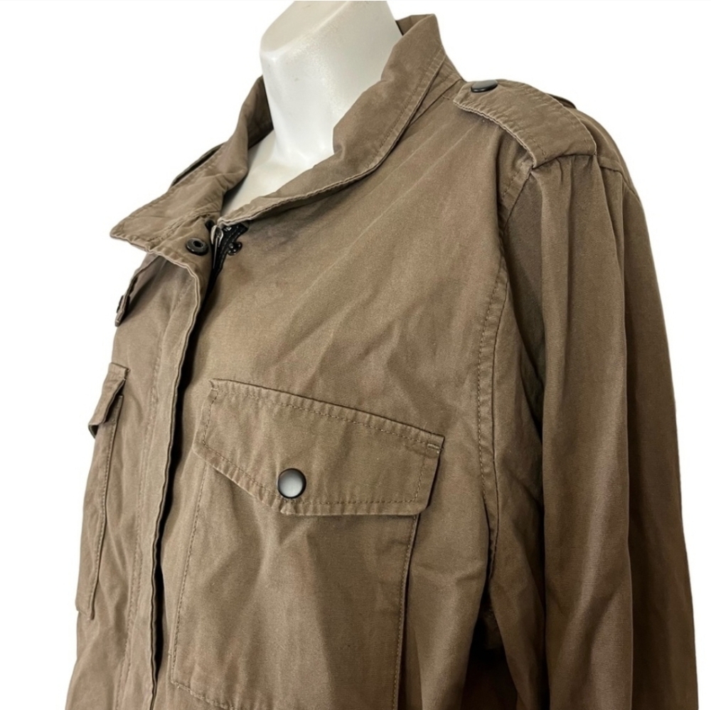 Torrid Brown Utility Cotton Full Zip Lightweight … - image 5